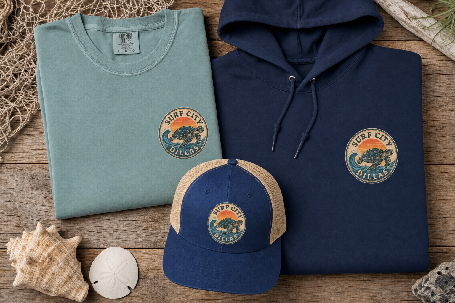 Surf City Dillas merchandise examples